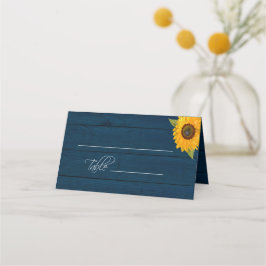 Tarjeta De Asiento Mesa de Bodas Rústicos Florales Azules de la Marin