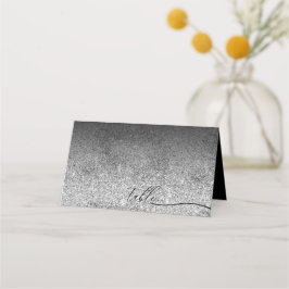 Tarjeta De Asiento Mesa de Escritura Limpia Plana Plateada con Brillo