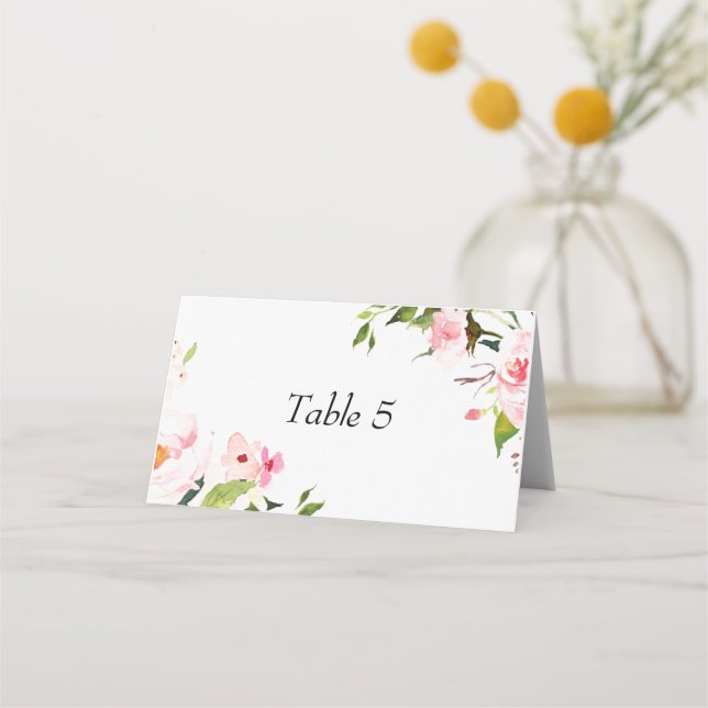 Tarjeta De Asiento Mesa de recepción de boda floral # (Anverso)