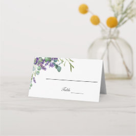 Tarjeta De Asiento Mesa floral botánica de lavanda y eucalipto