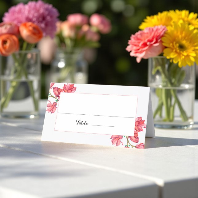 Tarjeta De Asiento Mesa floral de Boda blanco rosa (Subido por el creador)