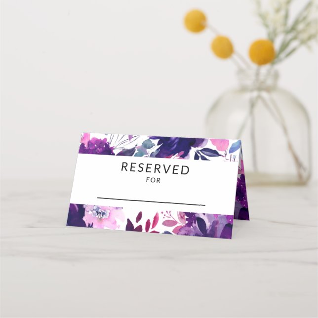 Tarjeta De Asiento Mesa reservada de la recepción de boda floral enca (Anverso)