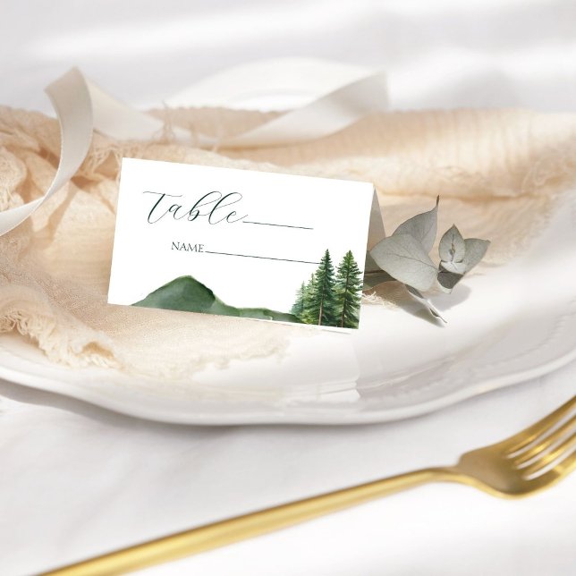 Tarjeta De Asiento Mesa Rústica de boda de pinos de bosques N (Subido por el creador)