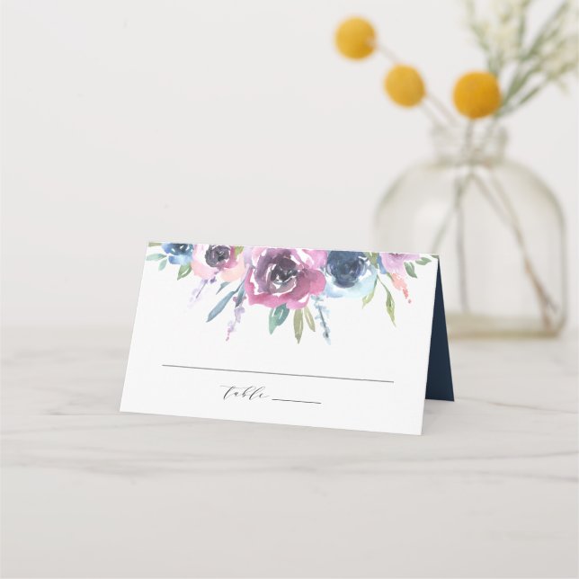 Tarjeta De Asiento Midnight Blooms | Boda (Anverso)