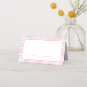 Tarjeta De Asiento Mimbre Rosa y Blanco de Palm Beach