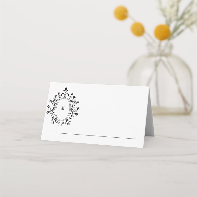 Tarjeta De Asiento Minimal Monogram Event Card (Reverso)