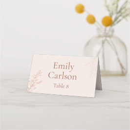Tarjeta De Asiento Minimal Terracotta Botanical Wedding Place Card