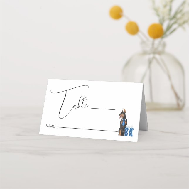 Tarjeta De Asiento Minimalismo con Ilustracion de perro (Anverso)