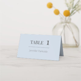 Tarjeta De Asiento Minimalist Wedding Place Cards | Dusky Blue