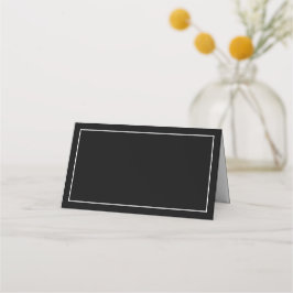 Tarjeta De Asiento Minimalista elegante negro y blanco