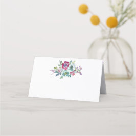 Tarjeta De Asiento Mint & Mauve acuarela floral