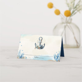 Tarjeta De Asiento Moda Anchor Náutico Playa Boda moderno