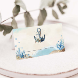 Tarjeta De Asiento Moda Anchor Náutico Playa Boda moderno