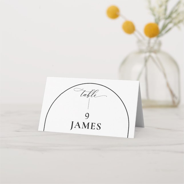 Tarjeta De Asiento Moda Arco Moderno Elegante (Anverso)