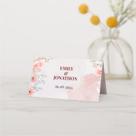 Tarjeta De Asiento Moda Boda Floral Rosa