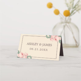 Tarjeta De Asiento Moda Boda rosa rosa rosa rosa marfil borgoña