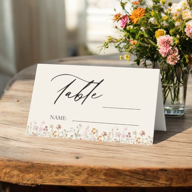 Tarjeta De Asiento Moda Boho Boda de Flor silvestre Número de tabla (Subido por el creador)