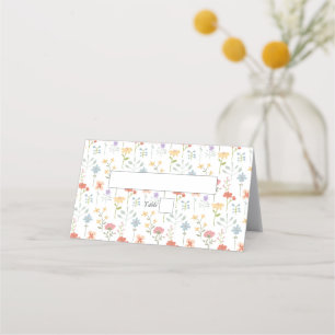 Tarjeta De Asiento Moda Boho Flores silvestres Boda floral moderna