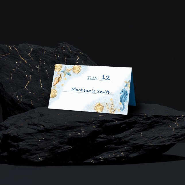 Tarjeta De Asiento Moda costera | Arrecife de coral moderno (Subido por el creador)