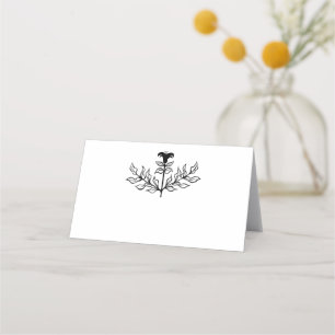 Tarjeta De Asiento Moda Elegante Simple Arte De Línea Lirio Blanco y