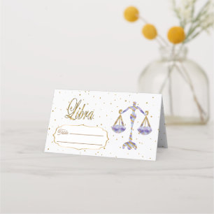 Tarjeta De Asiento Moda Gold Libra Zodiac Cumpleaños