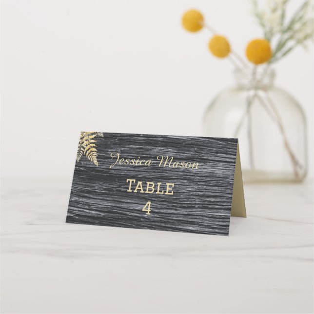 Tarjeta De Asiento Moda Moderna Boda Rústica Cena (Anverso)