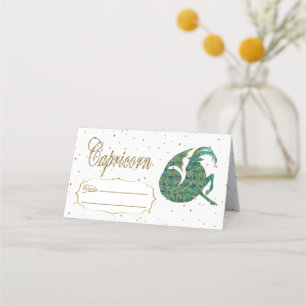 Tarjeta De Asiento Moda Oro Capricornio Zodiac Cumpleaños