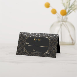 Tarjeta De Asiento Moda Oro Negro Gran Gatsby Boda Art Deco 20
