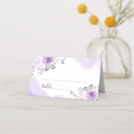 Tarjeta De Asiento Moda Pastel Purple Flowers Boda Place Card