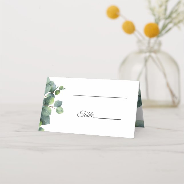 Tarjeta De Asiento Moda Rusa Eucalyptus Branches Boda Escort (Reverso)