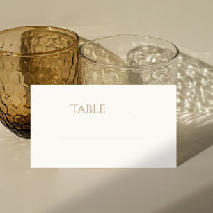 Tarjeta De Asiento Moda Taupe & Ivory Table Number Place Escort Card