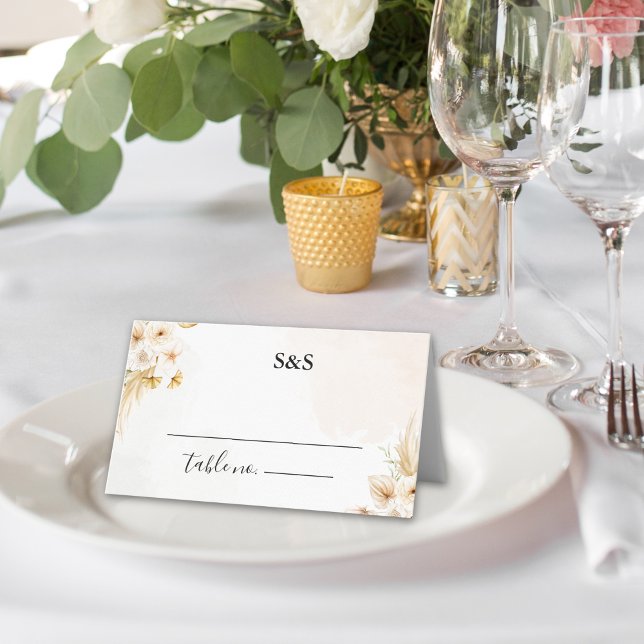 Tarjeta De Asiento Modern Boho Wedding with Warm Floral Tones (Subido por el creador)