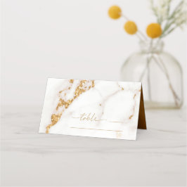 Tarjeta De Asiento Modern Marble Purpurina Table Place Gold ID816