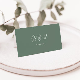 Tarjeta De Asiento Modern Sage Green Boda