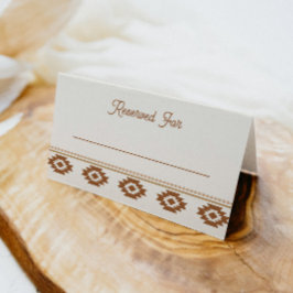 Tarjeta De Asiento Modern Western Wedding Place Card 