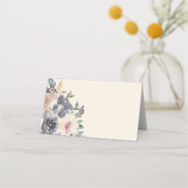 Tarjeta De Asiento Moderna acuarela morada floral elegante matrimonio