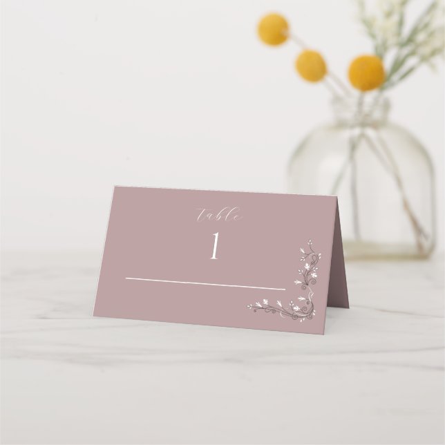Tarjeta De Asiento Moderna Boda Dustry Rosa Table Doble Place Card (Anverso)