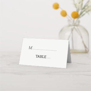 Tarjeta De Asiento Moderna tipografía Minimalista Boda de fotografía