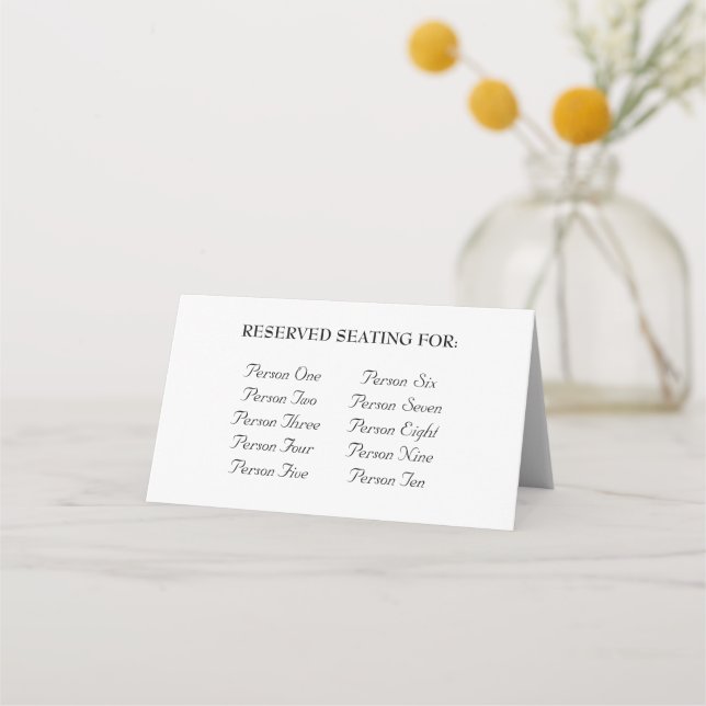 Tarjeta De Asiento Moderna y sencilla mesa de invitados para bodas (Anverso)