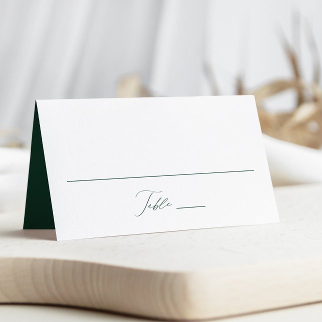 Tarjeta De Asiento Moderno Boda elegante de escritura verde (Subido por el creador)