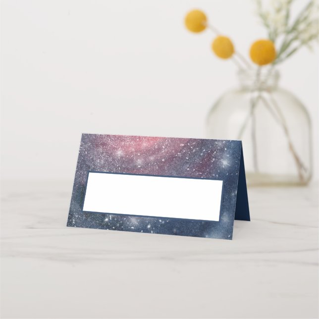 Tarjeta De Asiento Moderno cielo nocturno Galaxia azul morado rojo (Anverso)