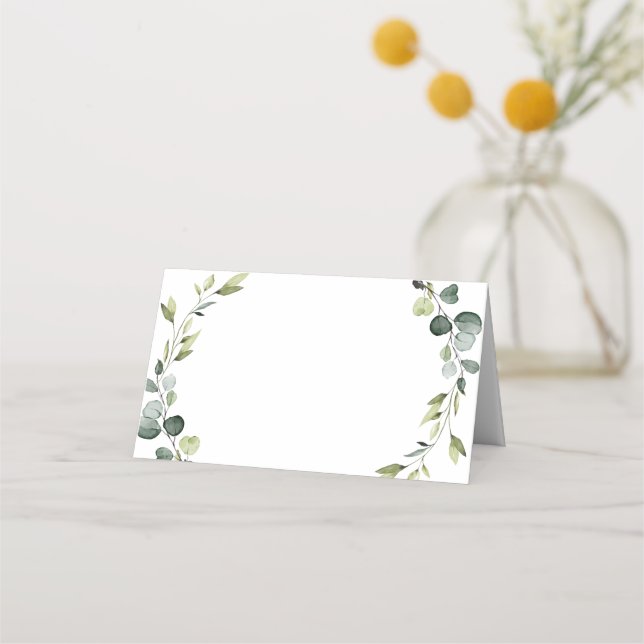 Tarjeta De Asiento Moderno Eucalyptus Wreath Frame Boda Mesa Boho (Anverso)