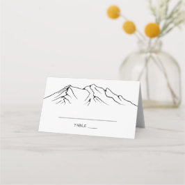 Tarjeta De Asiento Montaña Rustica Woodsy | Boda blanco