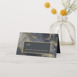 Tarjeta De Asiento Moody Ink Charcoal Gold Abstract ID988