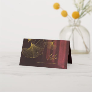 Tarjeta De Asiento Moonlight Romance Boda Burgundy ID881