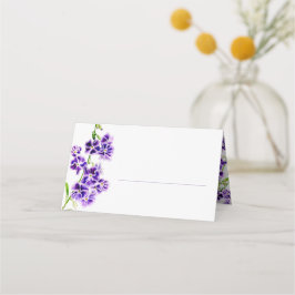 Tarjeta De Asiento Morado duranta flor de cielo acuarela boda de arte