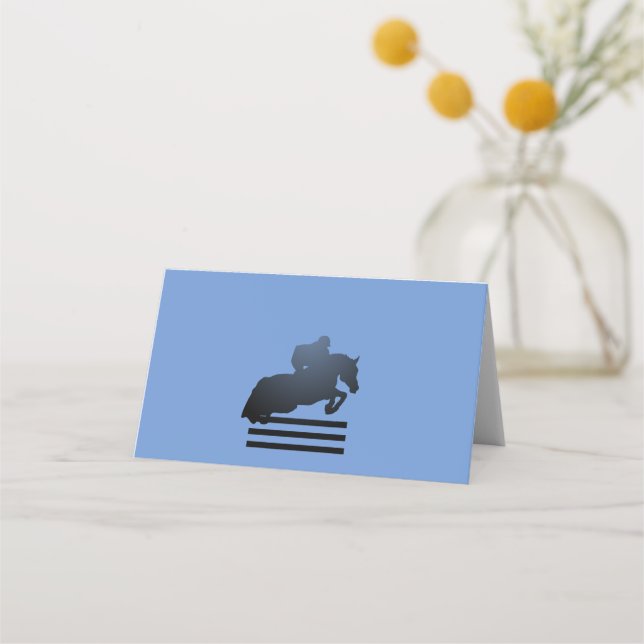 Tarjeta De Asiento Mostrar saltador limpiando un obstáculo. (Anverso)