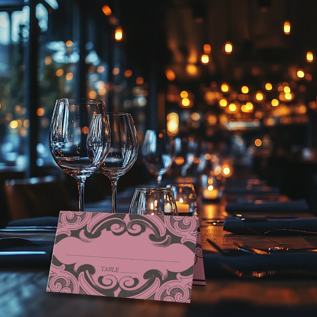 Tarjeta De Asiento Muralla victoriana hasta la muerte Boda negro y vi (Subido por el creador)