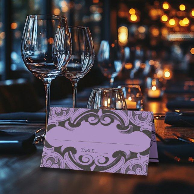 Tarjeta De Asiento Murciélago victoriano hasta la muerte Boda negro y (Subido por el creador)