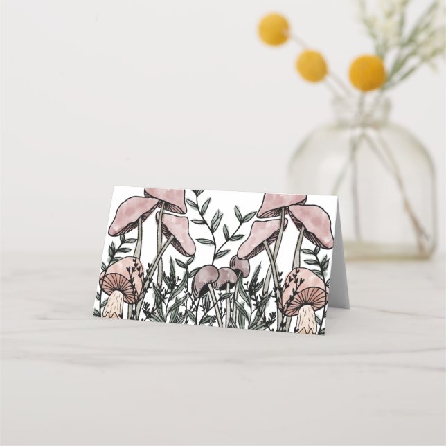 Tarjeta De Asiento Mushrooms silvestres (Anverso)
